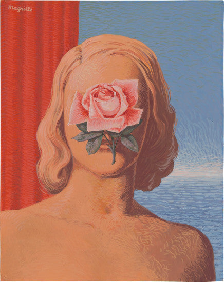 Festa del Bocolo , Venezia. Rene Magritte Untitled (Woman's Face covered by a Rose)
