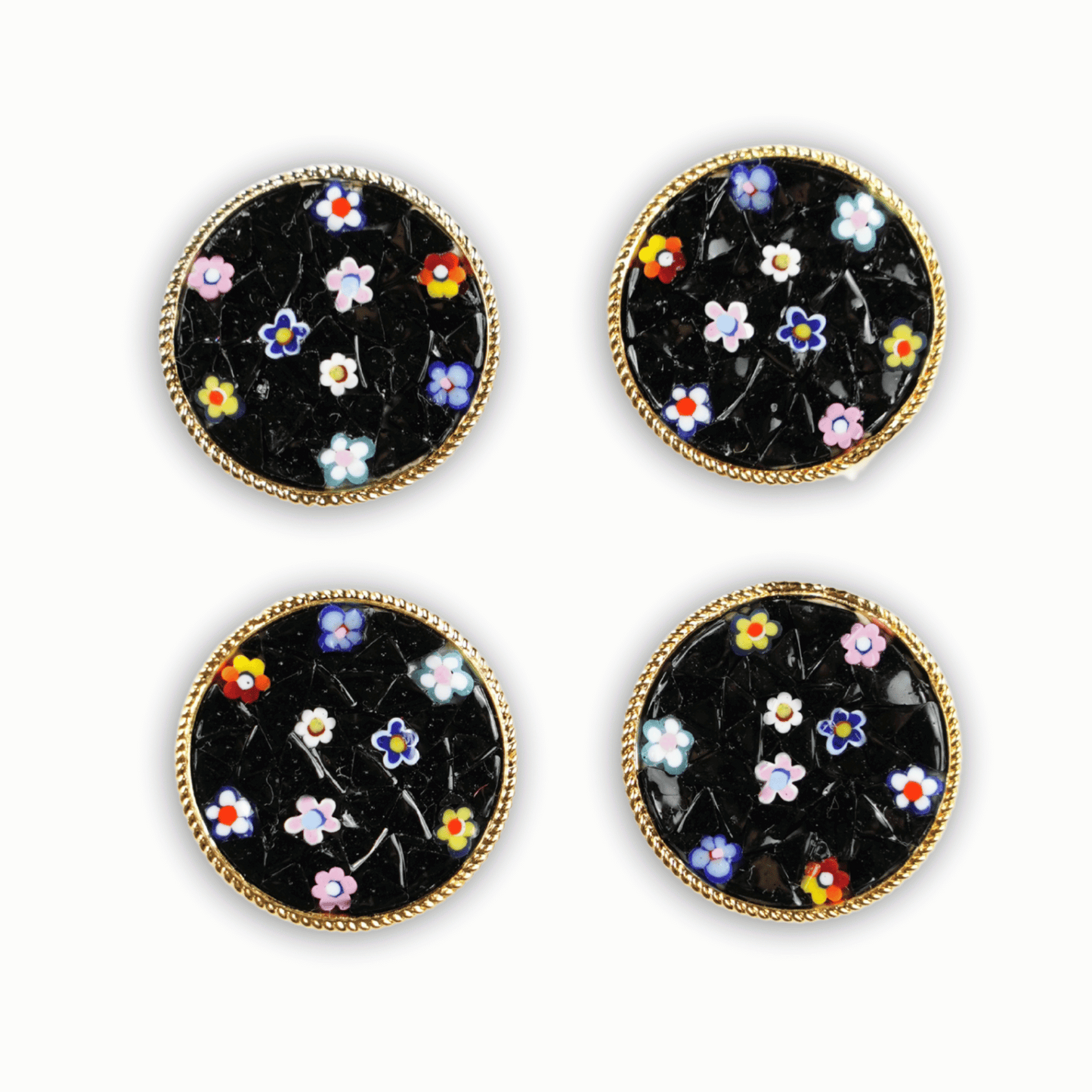 flowers micromosaic buttons micro mosaic