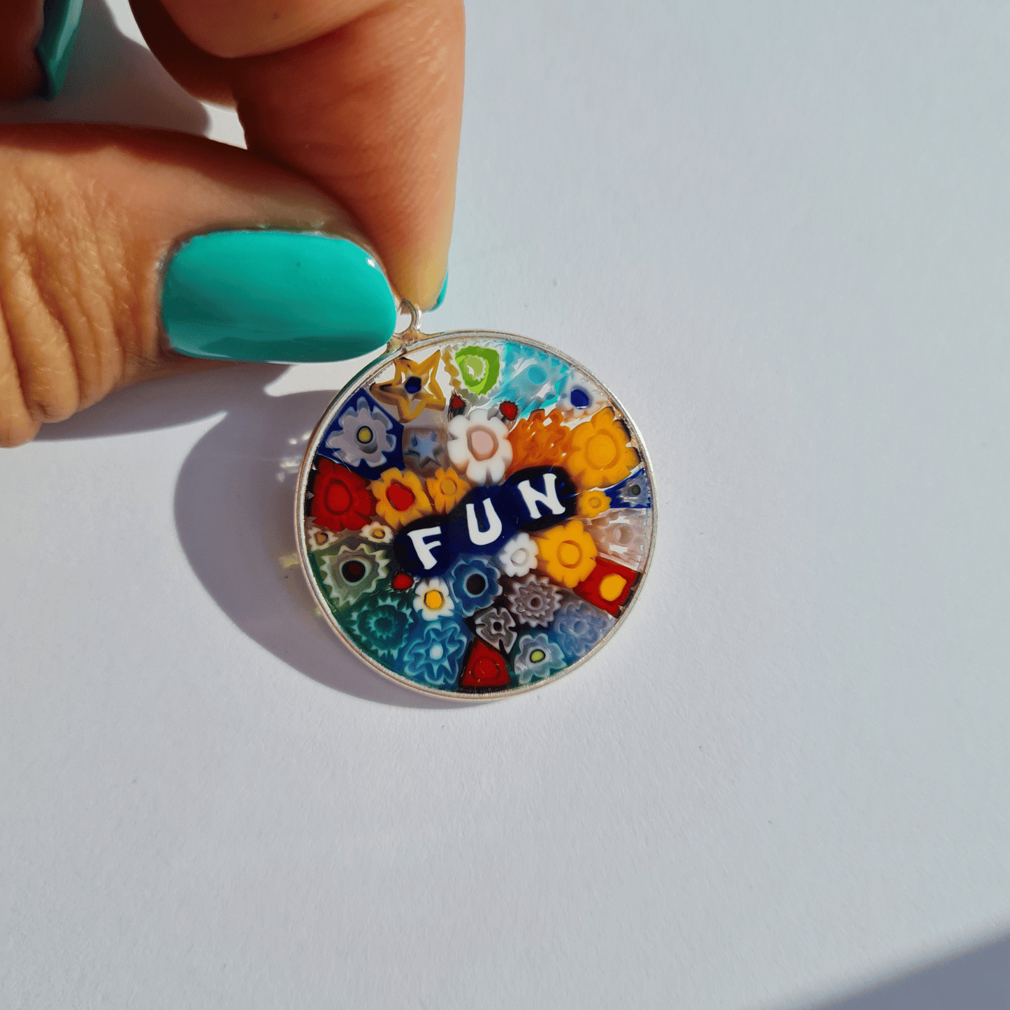 Multicolour murano glass millefiori glass pendant