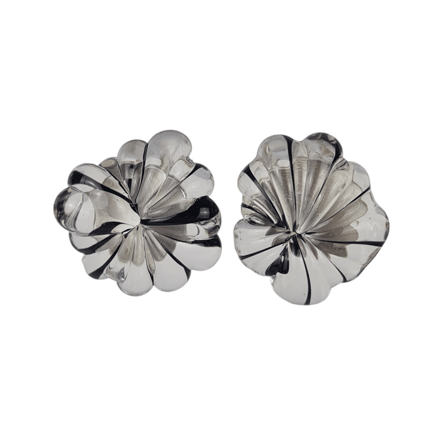 clear black murano glass earrings
