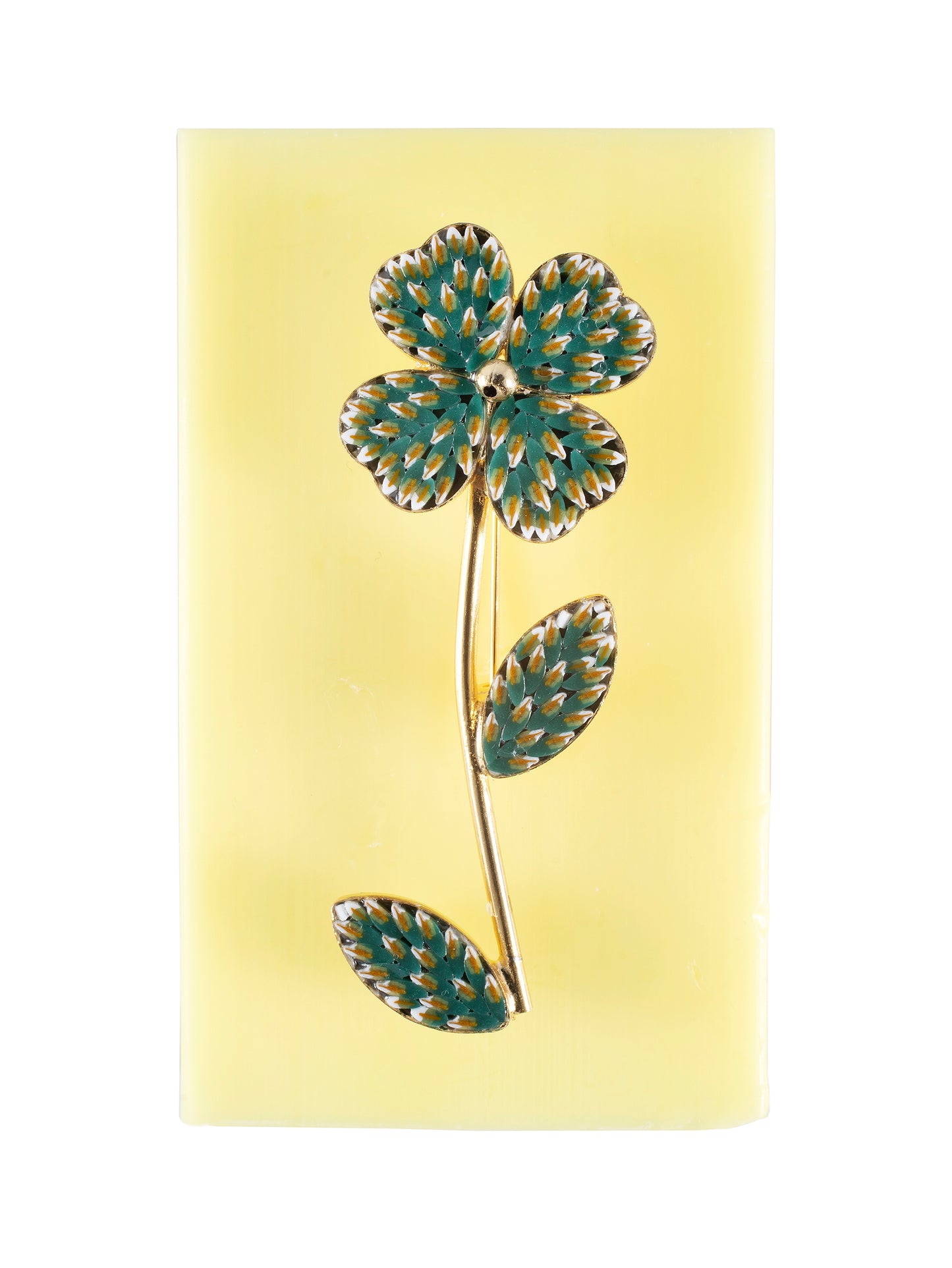 Clover Micro Mosaic Brooch