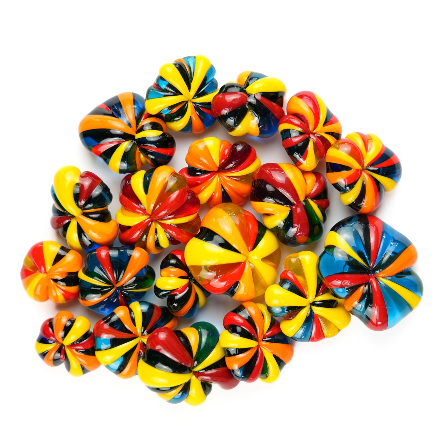 Multicoloured Glass Meringue Buttons
