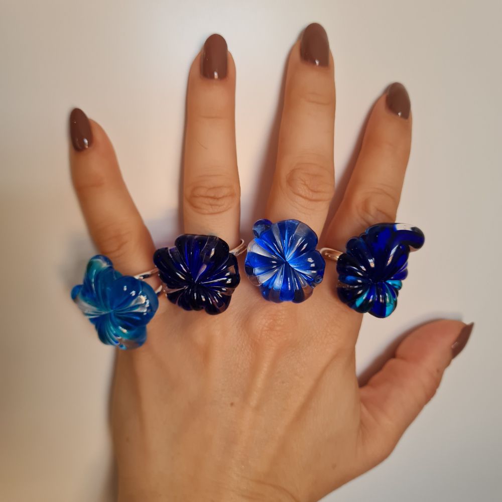 murano glass original rings meringue sweet jewellery