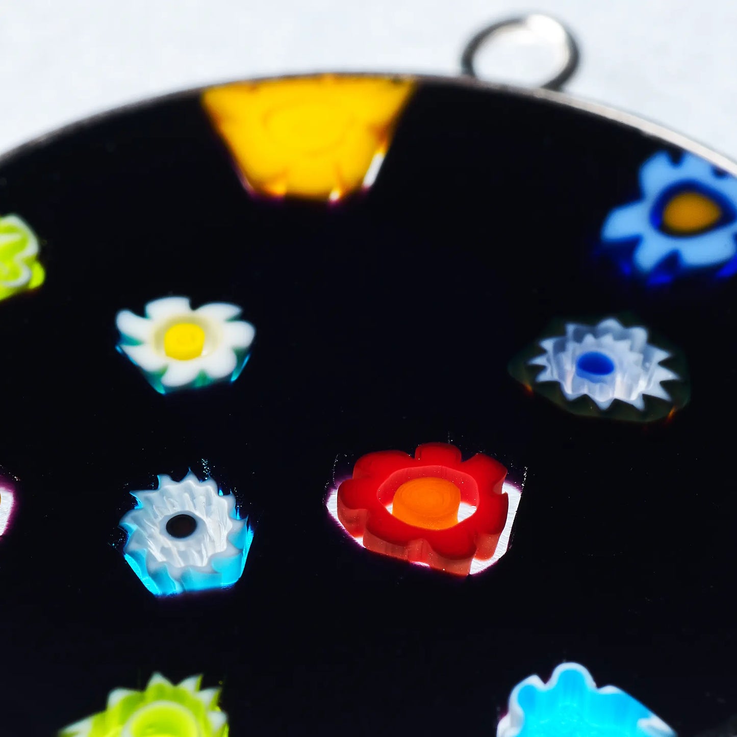 Millefiori Murrina Large Drop Earrings - Scattered Bouquet