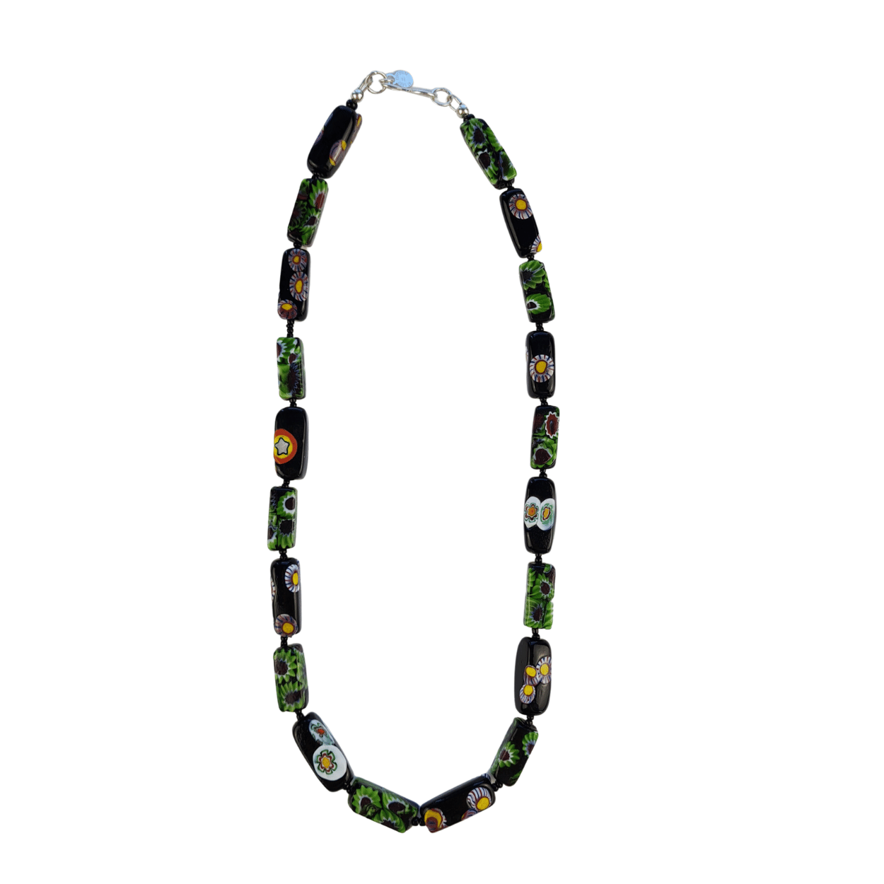 vintage millefiori glass beads necklace