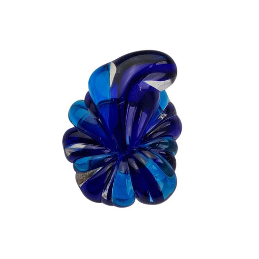 murano glass ring original glass meringue blue