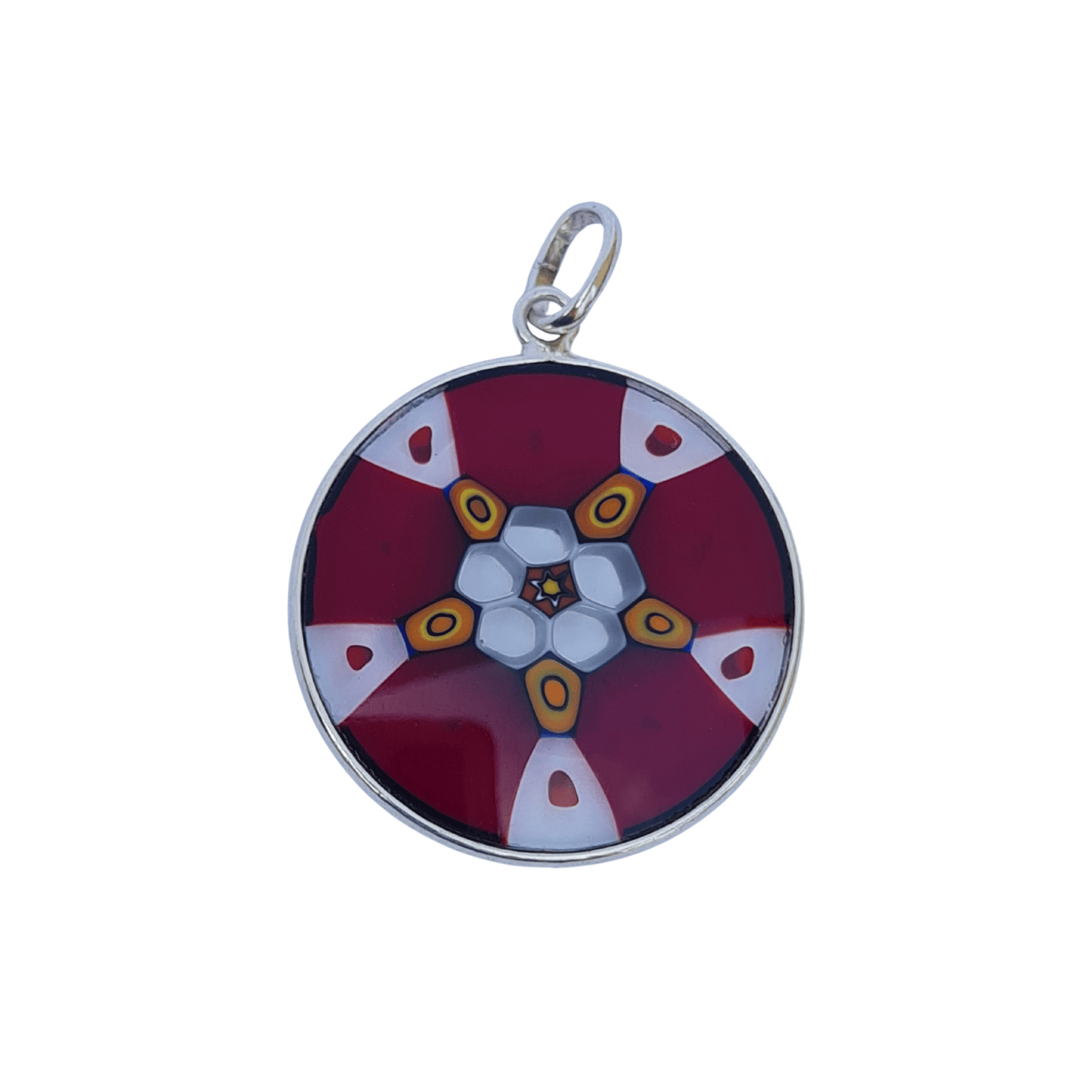 carmine glass millefiori murrina
