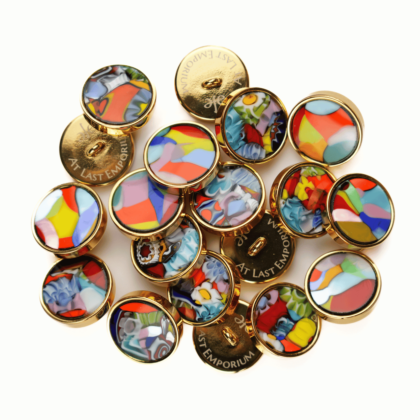 millefiori murrina murano glass buttons