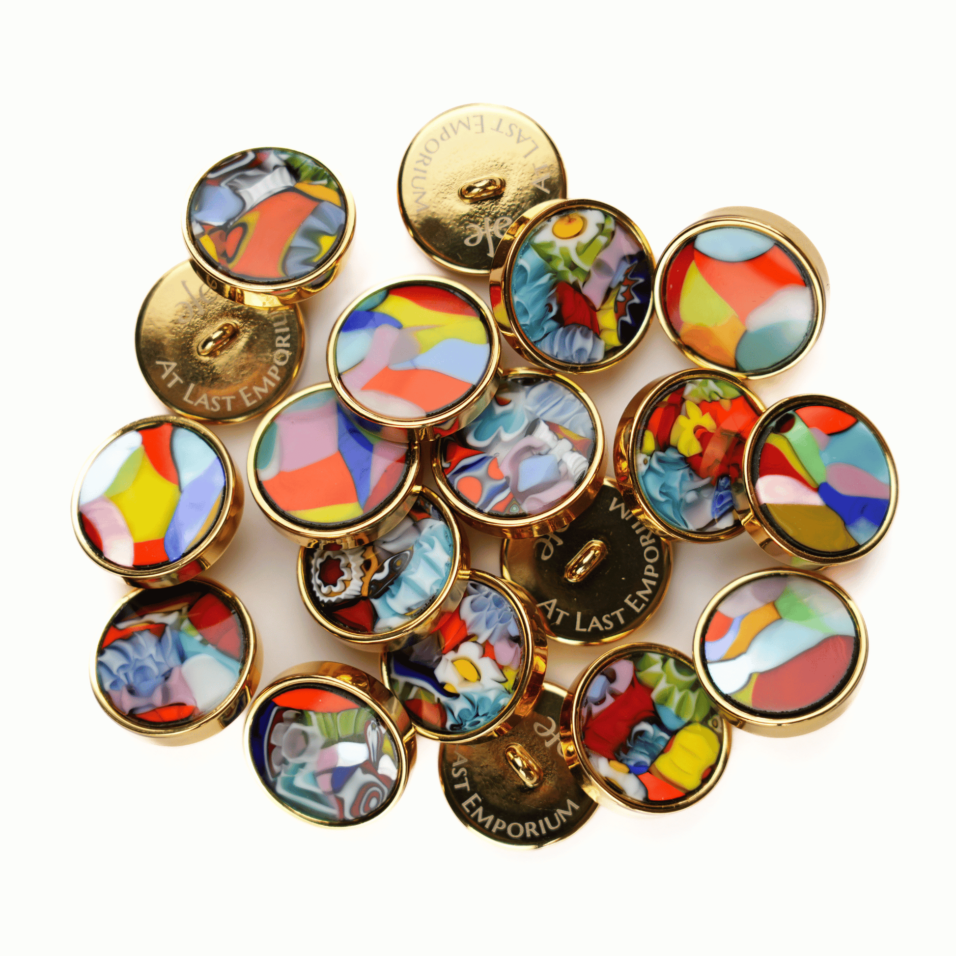millefiori murrina murano glass buttons