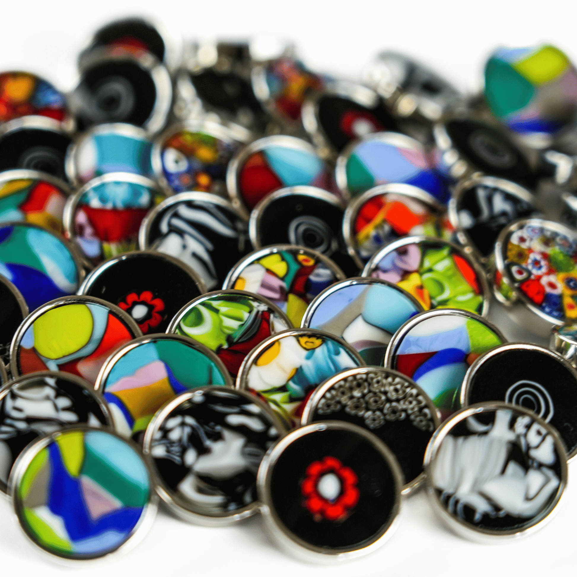 millefiori glass buttons murano glass