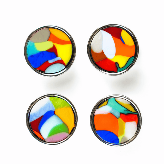 Large Millefiori Button - Cubist Multicolour