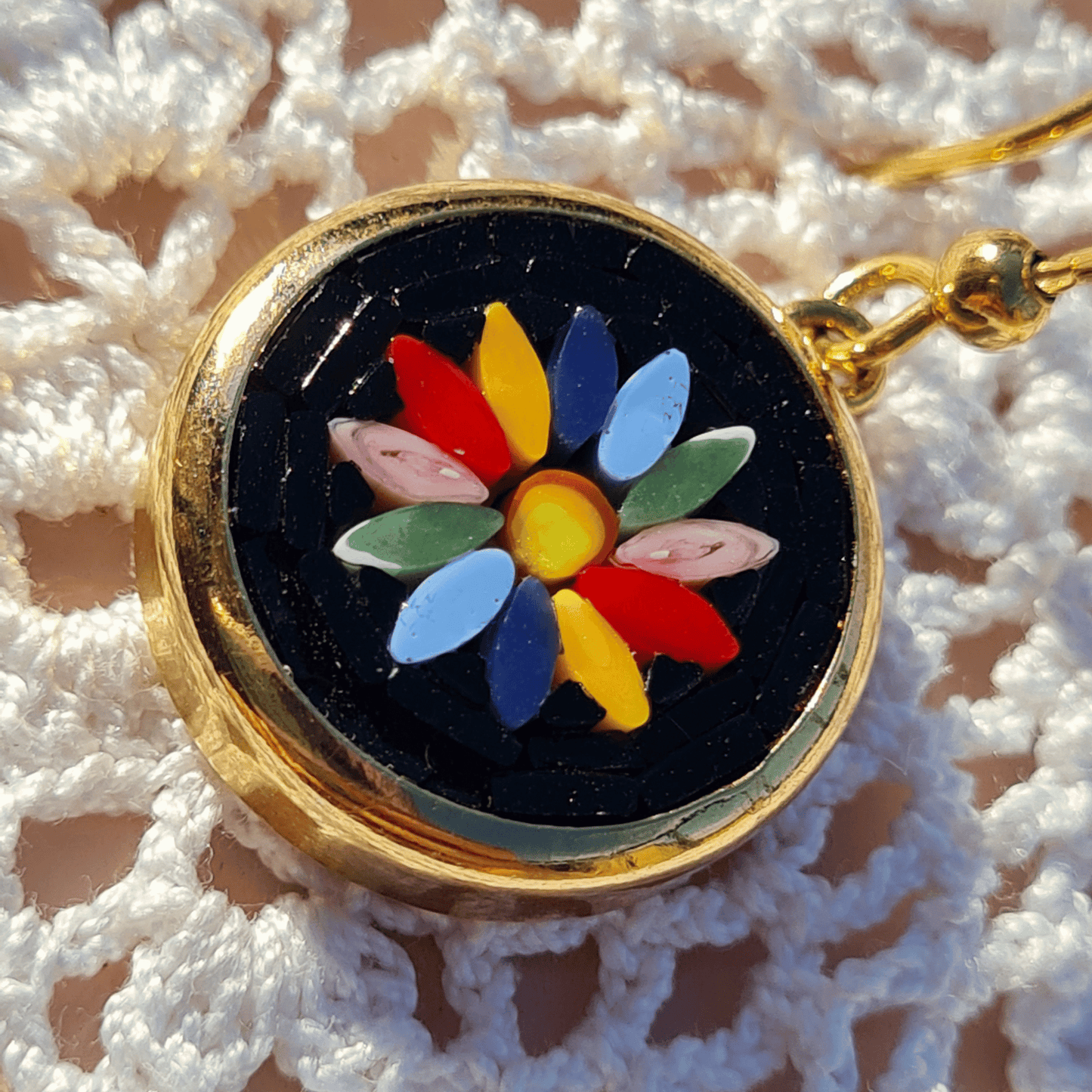 Micro Mosaic Earrings - Daisy Multicolour