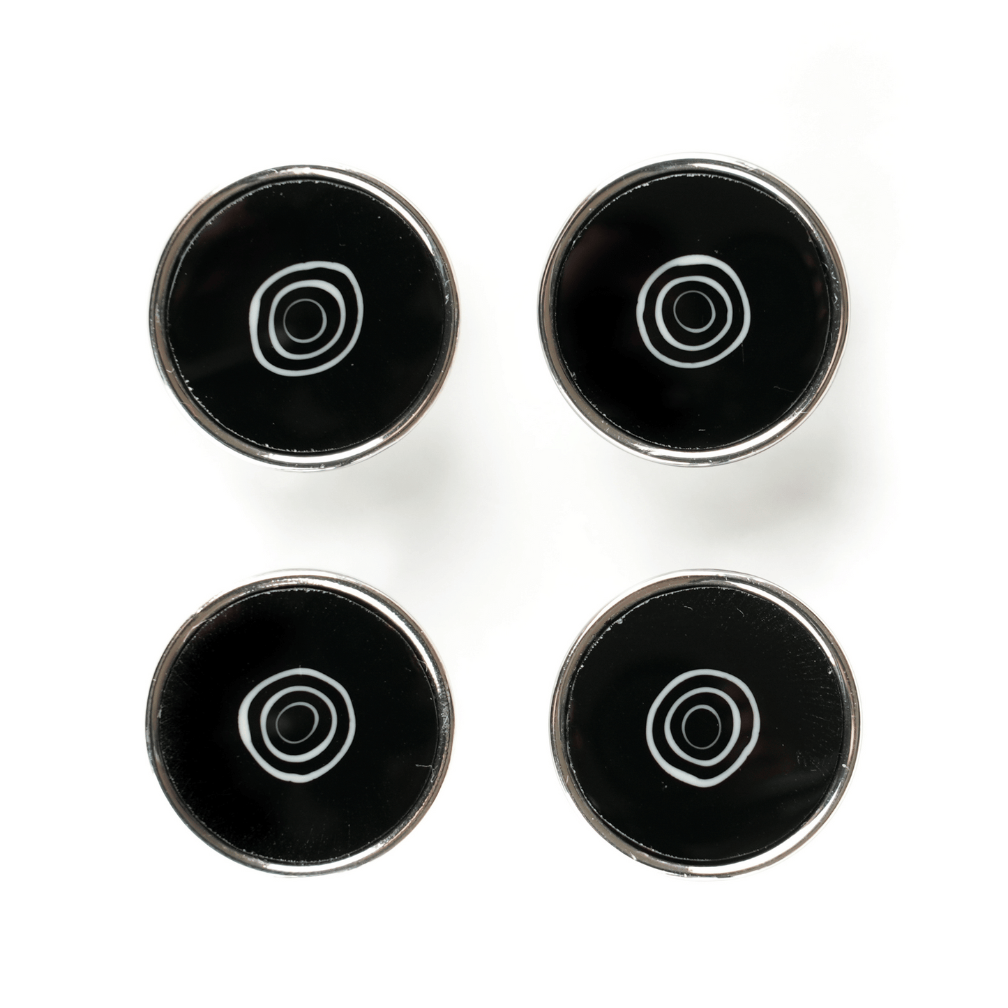 Large Millefiori Button - Center Point B&W