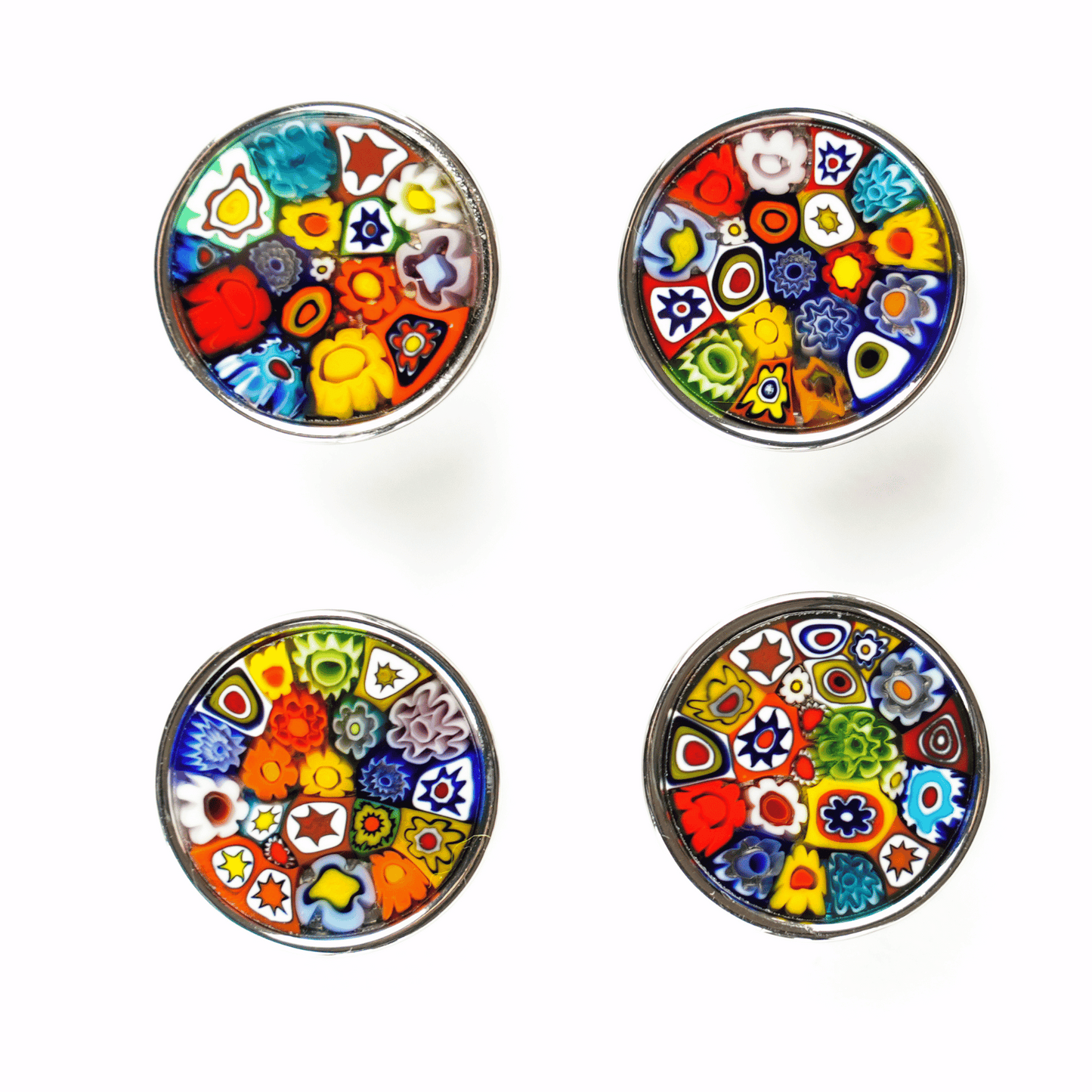 classic millefiori glass buttons