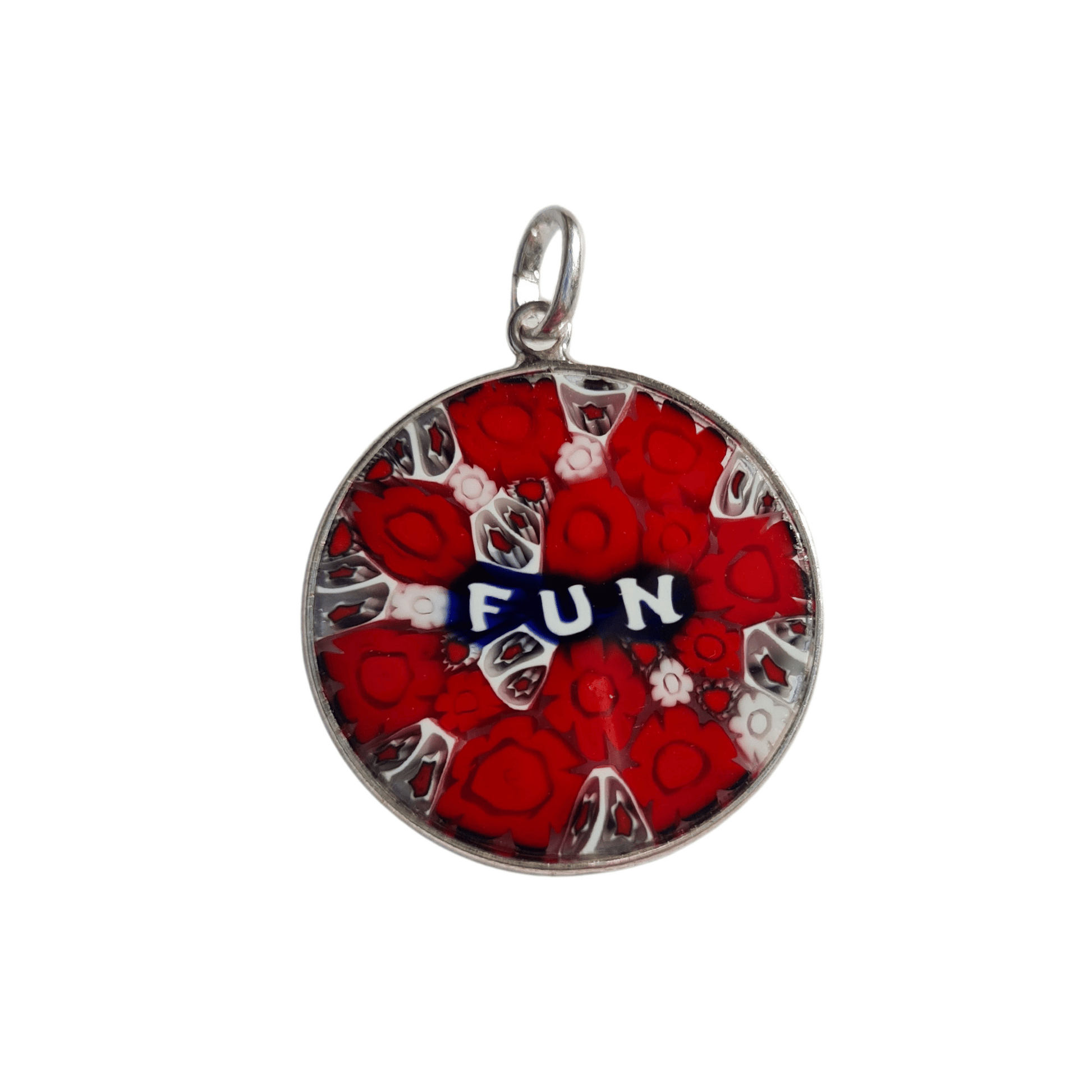 millefiori murrina red fun murano glass