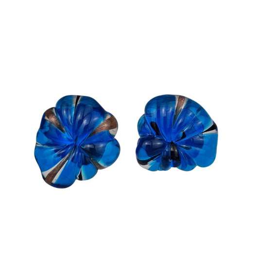 sky blue earrings murano glass meringues