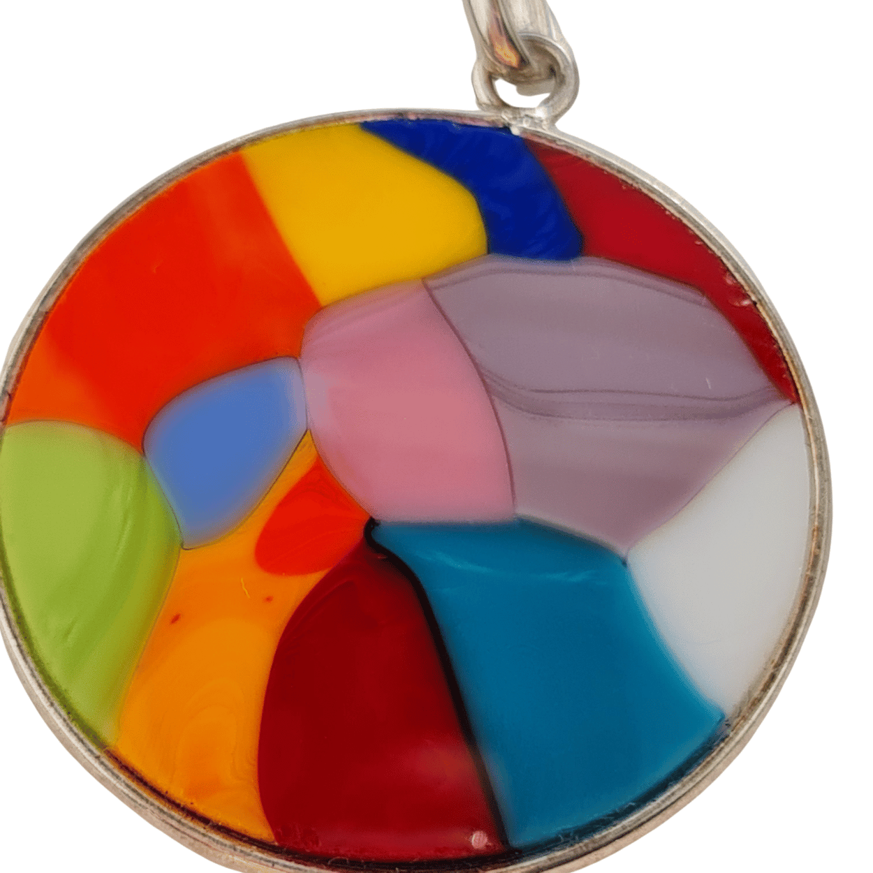 Small Cubist Millefiori Pendant - Rainbow