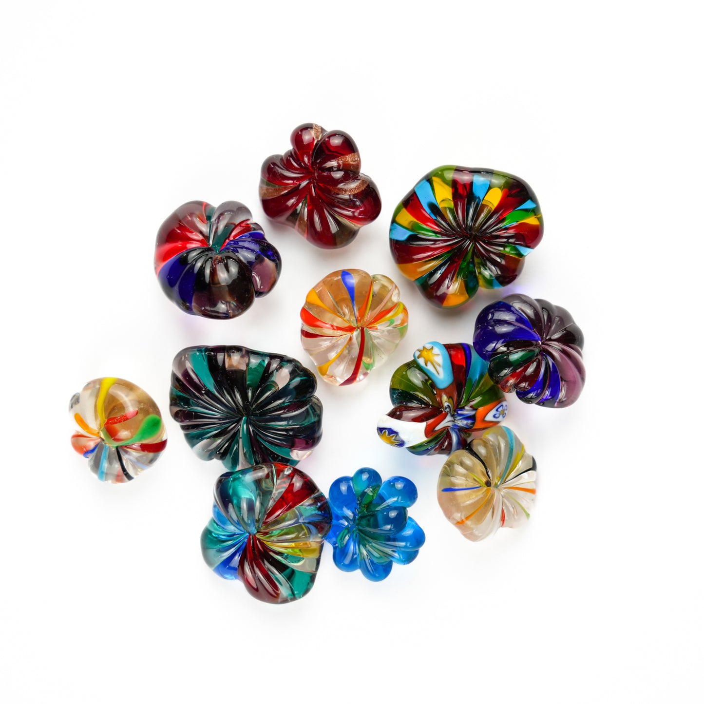 Multicoloured Glass Meringue Buttons