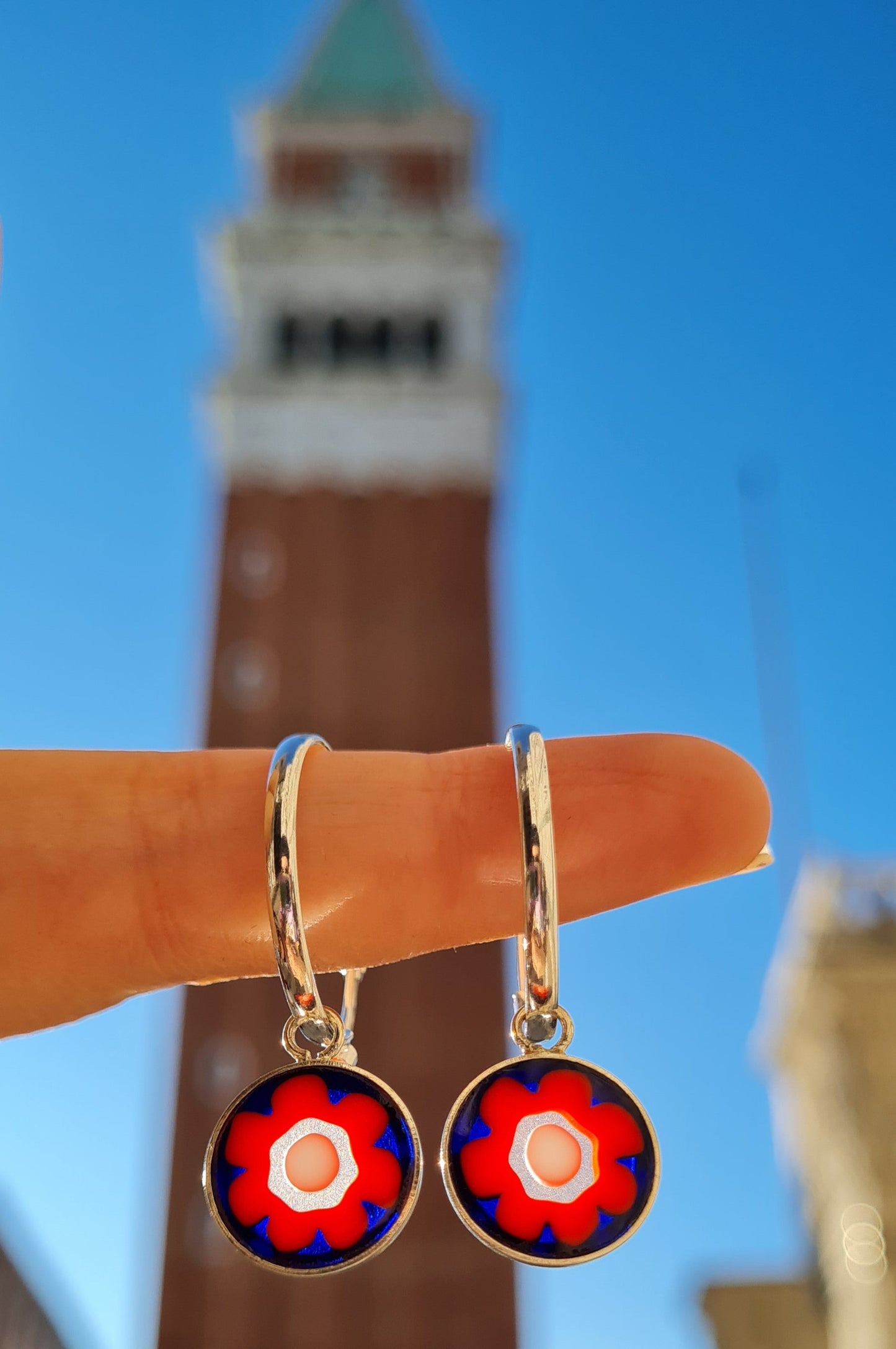 FLOWER Red - Small Earrings