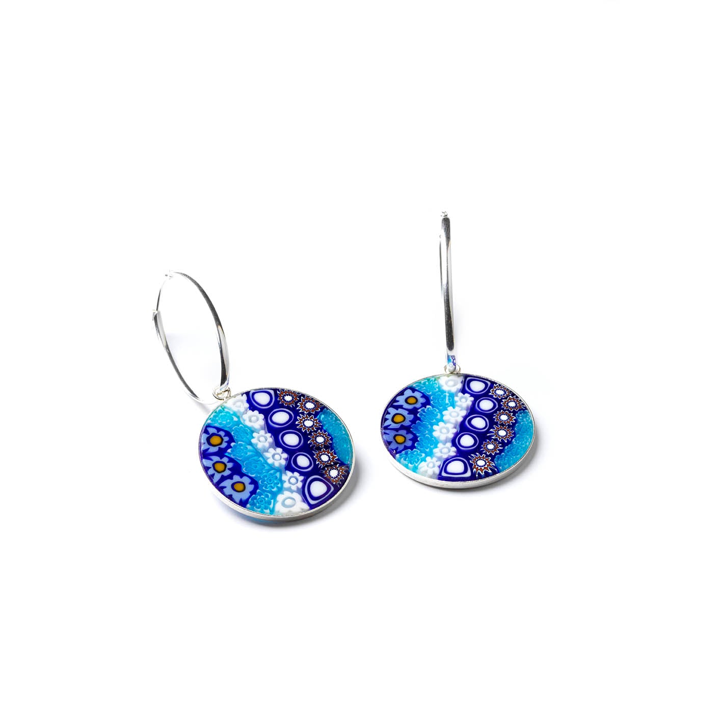 MILKY WAY Blue - Large Drop Earrings