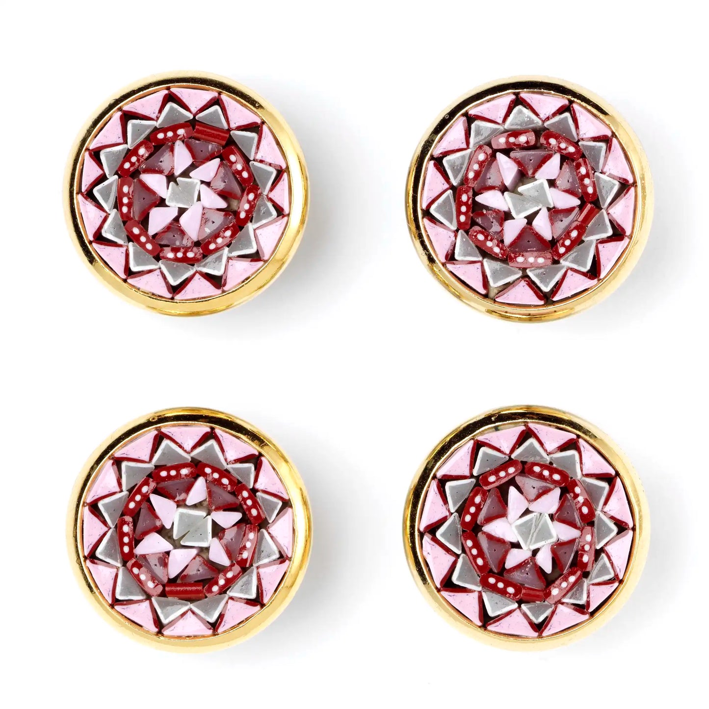 geometric pink sewing button
