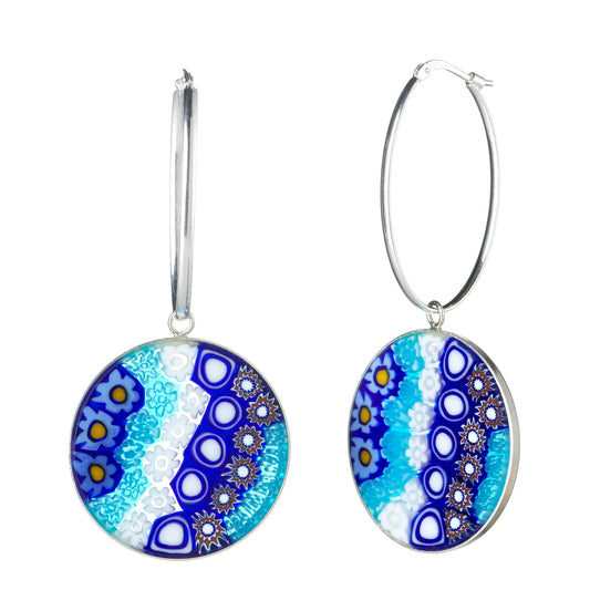 MILKY WAY Blue - Large Drop Earrings