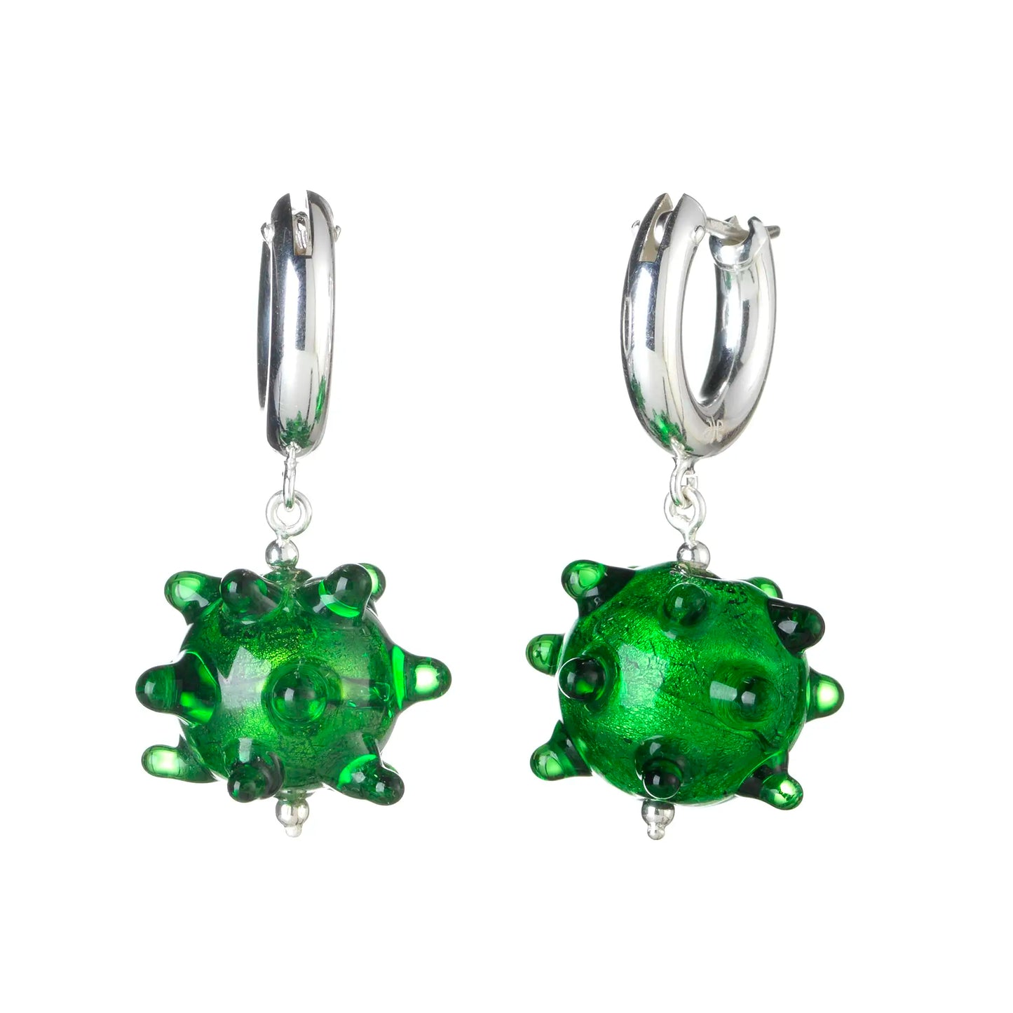 spike glass beads lamp work beads murano glass earrings