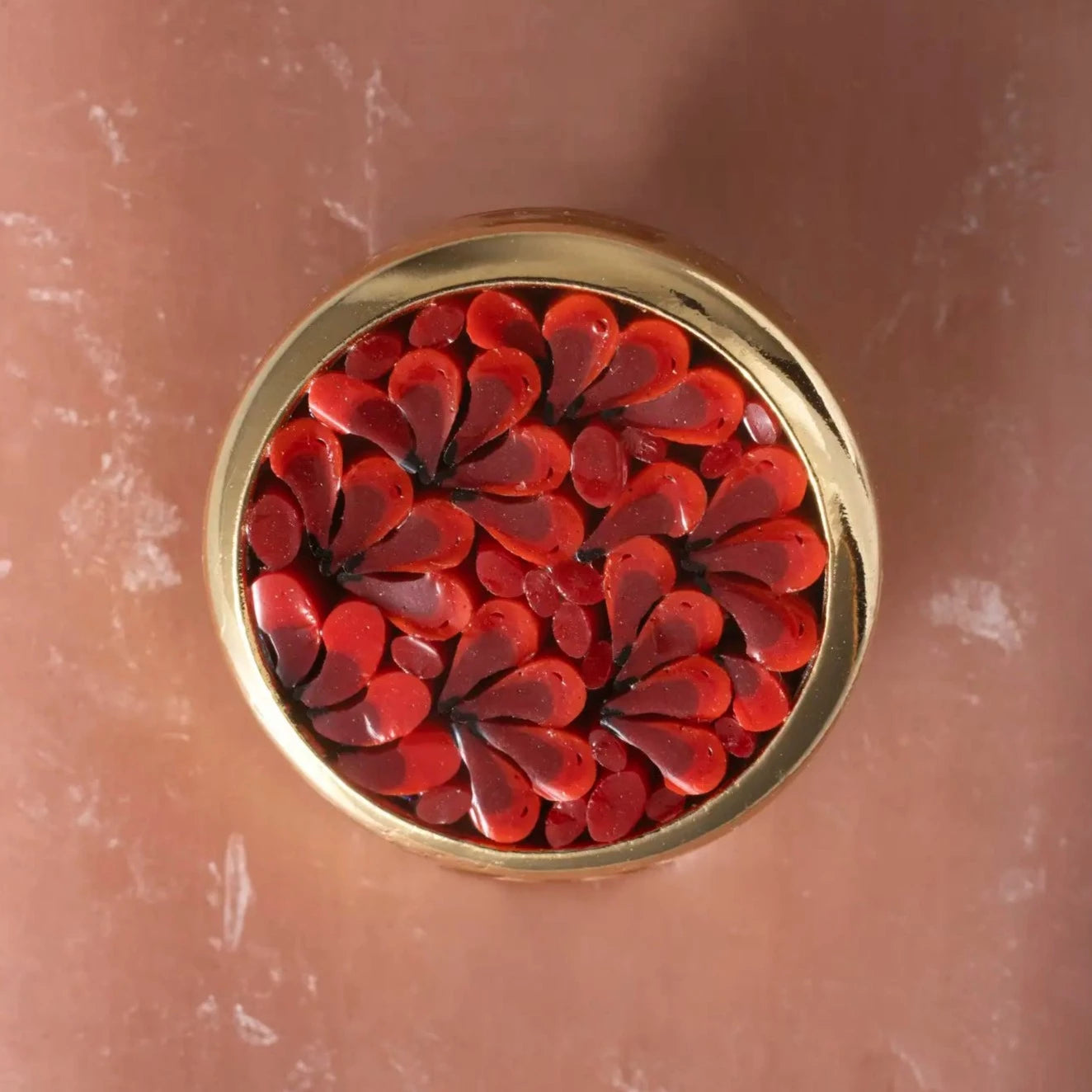 red glass button